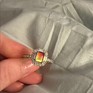 Elegant Gold and Silver Gemstone Ring